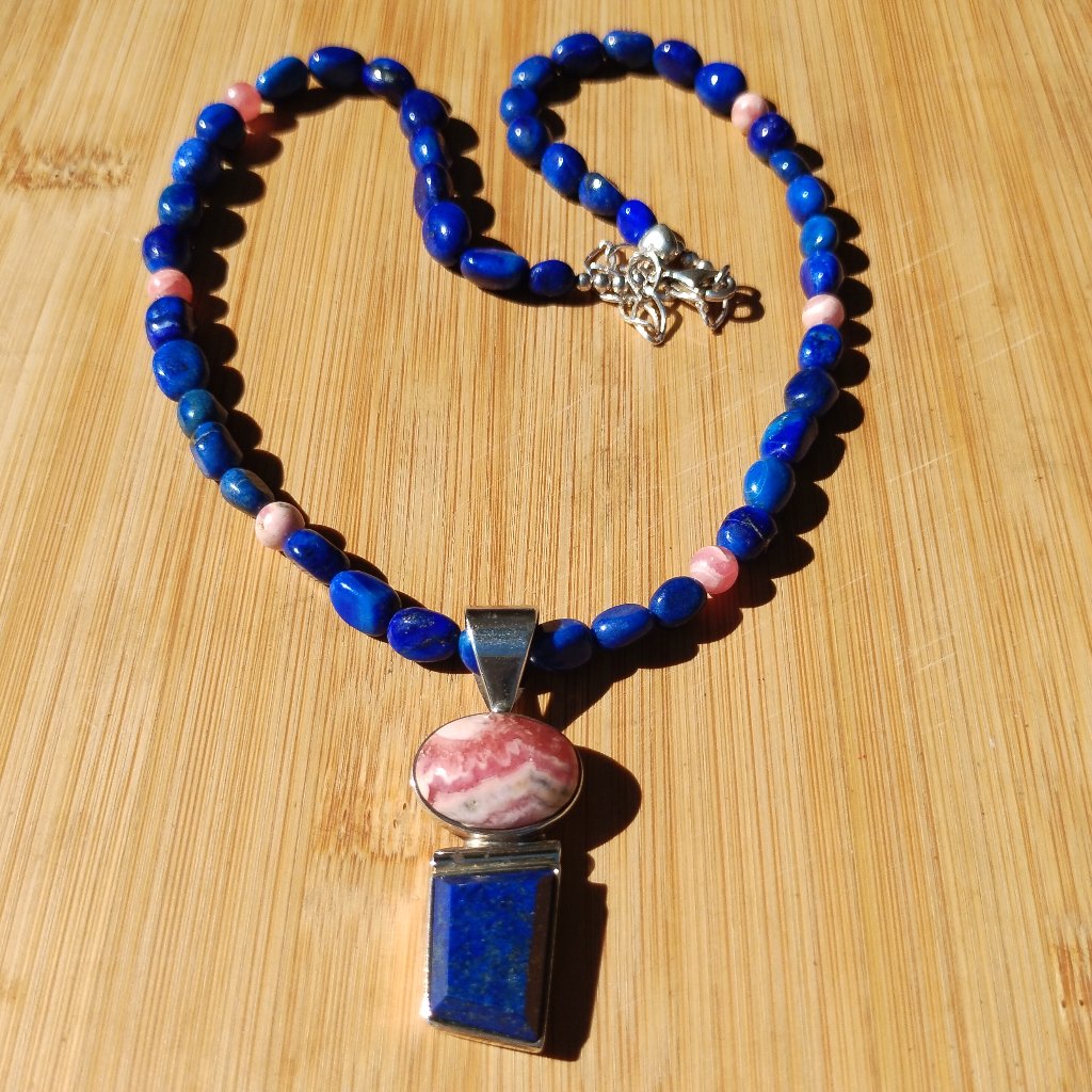 Jay King Dtr Mine Finds Lapis Rhodochrosite Necklace Pendant 925 Sterling Silver 99$
